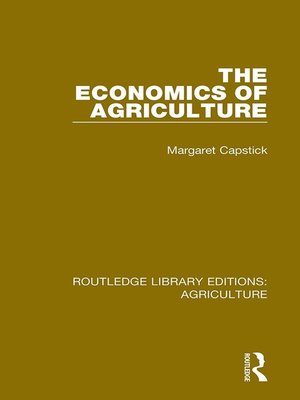 cover image of The Economics of Agriculture